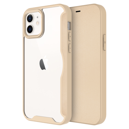 [AA-IPH12-TPUWALLET-TAN] Ampd - Tpu  /  Acrylic Flip Wallet Case For Apple Iphone 12 - Tan