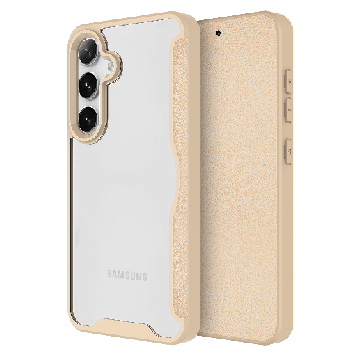 [AA-SAMS24-TPUWALLET-TAN] Ampd - Tpu  /  Acrylic Flip Wallet Magsafe Case For Samsung Galaxy S24 - Tan