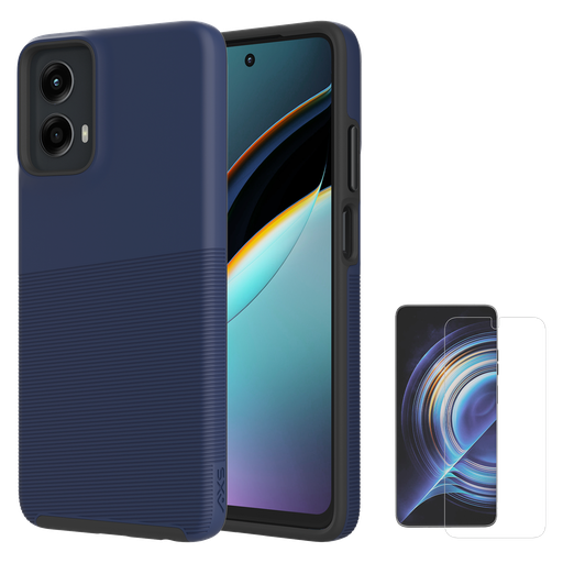 [PMOTORP1721] Axs - Protech Plus Case And Armorglass Screen Protector For Motorola Moto G 5g 2024 - Astral Blue