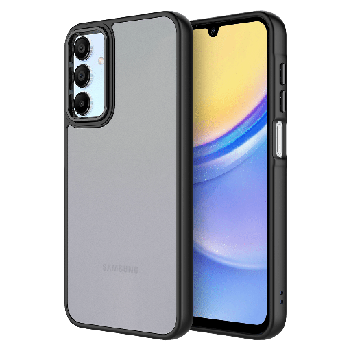 [AA-A155G-ACRYLICSMOKE-BLK] Ampd - Tpu  /  Acrylic Smoke Translucent Case For Samsung Galaxy A15 5g - Black Bumper