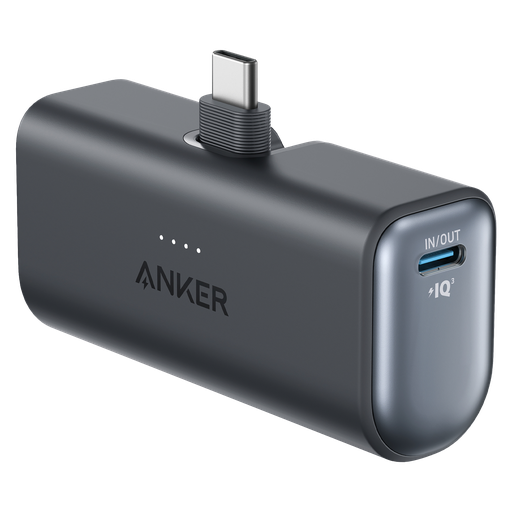 [A1653H11-1] Anker - Nano Power Bank With Built-in Foldable Usb-c Connector - Black