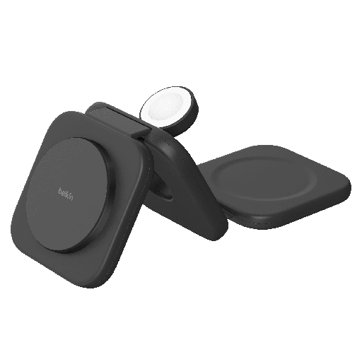 [WIZ024ttBK] Belkin - Boost Charge Pro 3 In 1 Wireless Charging Travel Pad With Qi2 - Black
