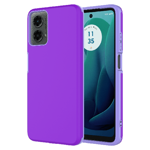 [AA-G5G24-CLASSICSLIM-PURP] Ampd - Dual Layer Soft Touch Classic Slim Case For Motorola Moto G 5g 2024 - Purple