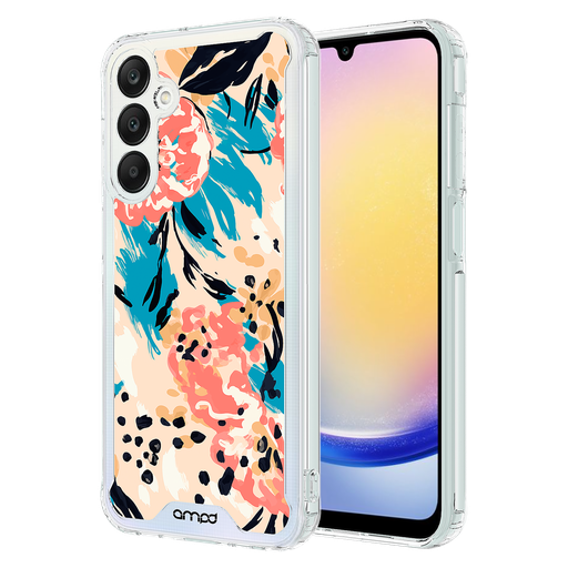 [AA-A355G-HDPRINT-FLORALBLUE] Ampd - Tpu / Acrylic Hd Print Case For Samsung Galaxy A35 5g - Floral Blue Pattern