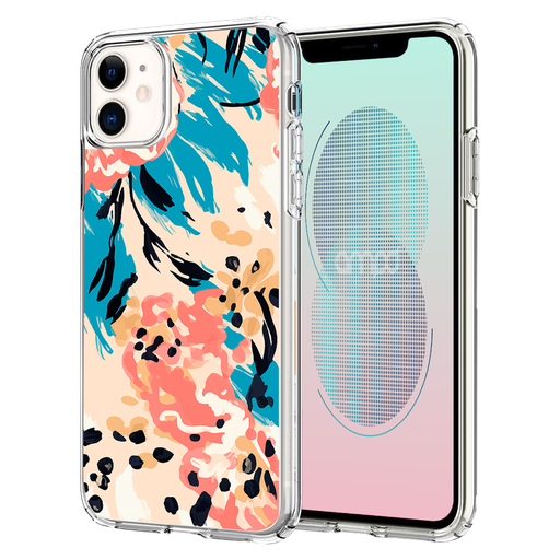 [AA-IPH11-HDPRINT-FLORALBLUE] Ampd - Tpu / Acrylic Hd Print Case For Apple Iphone 11 - Floral Blue Pattern