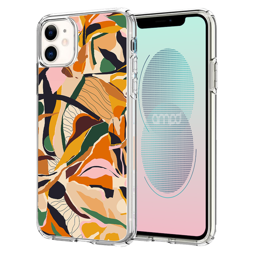 [AA-IPH11-HDPRINT-FLORALORNG] Ampd - Tpu / Acrylic Hd Print Case For Apple Iphone 11 - Floral Orange Pattern