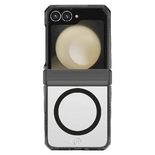 [SGB6-HIMCL-BKTR] Itskins - Hybridr Clear Hinge Magsafe Case For Samsung Galaxy Z Flip6  /  Flip Fe 2025 - Smoke And Transparent