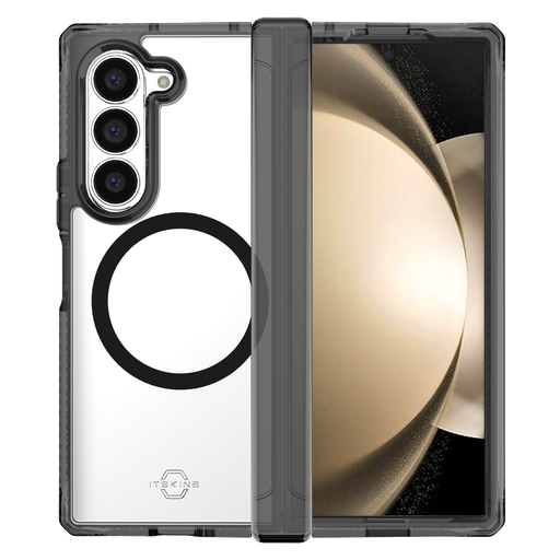 [SGQ6-HIMCL-BKTR] Itskins - Hybridr Clear Hinge Magsafe Case For Samsung Galaxy Z Fold6 - Smoke And Transparent
