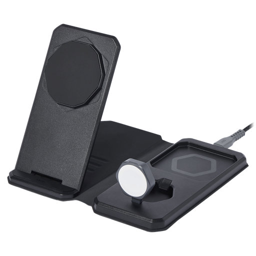 [9B4412114030] Urban Armor Gear Uag - 3 In 1 Travel And Desktop Magnetic Charger - Black And Grey