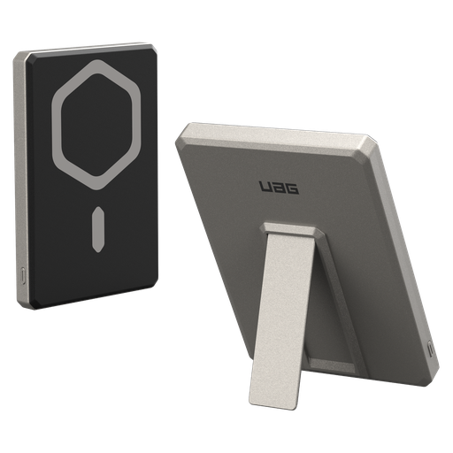 [9B4417113636] Urban Armor Gear Uag - Ultra Slim Portablemagneticpower Bank With Kickstand 5000 Mah - Titanium