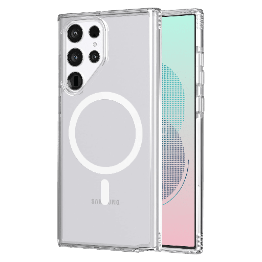 [AA-GALS22ULTRA-MAG-CLR] Ampd - Tpu  /  Acrylic Crystal Clear Magsafe Case For Samsung Galaxy S22 Ultra - Clear