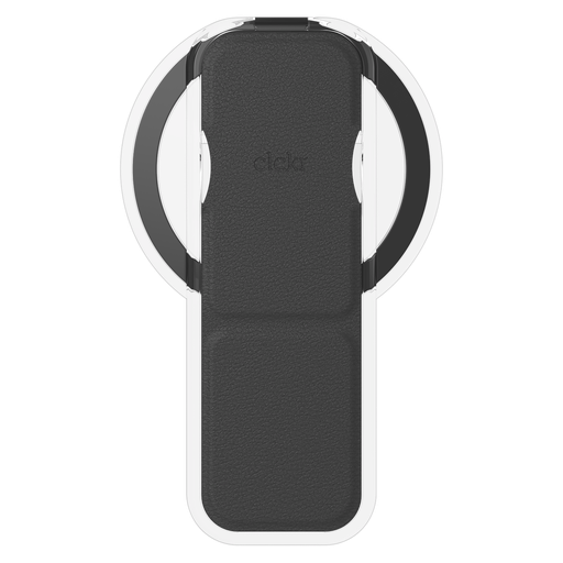 [54620V3] Clckr - Clear Compact Stand And Grip For Android Devices - Smooth Pu Black