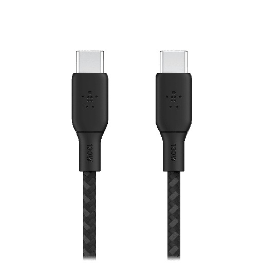 [CAB014bt2MBK] Belkin - Braided 100w Usb C 2.0 To Usb C 2.0 Cable 2m - Black