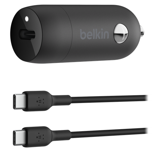 [CCA004bt1MBK-B6] Belkin - 30w Pd Car Charger With Pps And Usb C To Usb C Cable 1m - Black