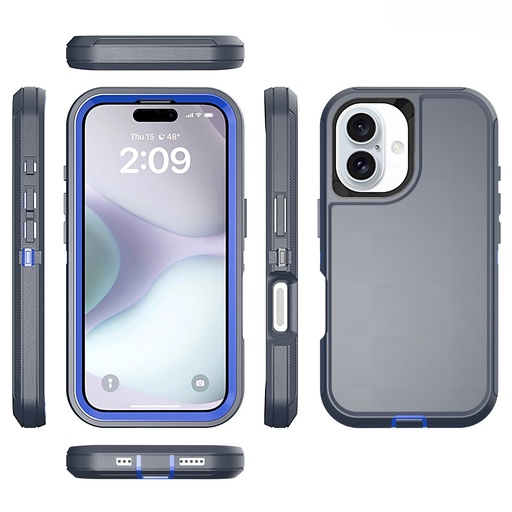 [CS-I16-OBD-DBLBL]  DualPro Protector Case for iPhone 16 - Dark Blue & Blue