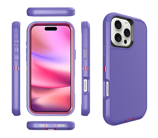 [CS-I16P-OBD-PUPN]  DualPro Protector Case for iPhone 16 Pro - Purple & Pink