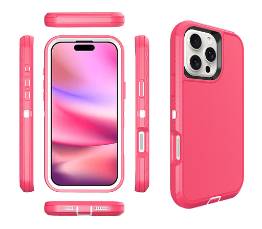 [CS-I16PM-OBD-PNWH]  DualPro Protector Case for iPhone 16 Pro Max - Pink & White