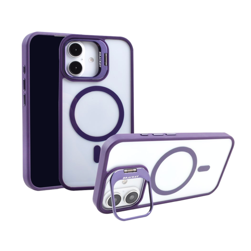 [CS-I16M-MCCS-PU] Magsafe Clear Camera Stand Case for  iPhone 16 Plus - Purple