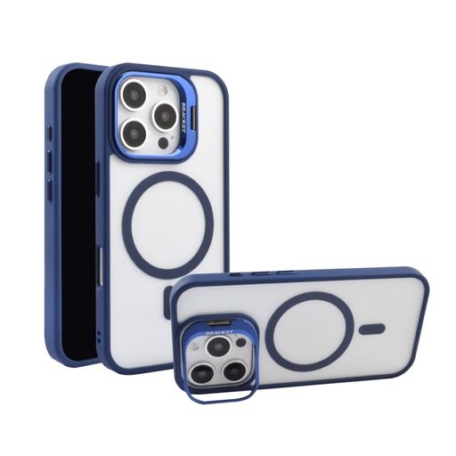 [CS-I16PM-MCCS-DB] Magsafe Clear Camera Stand Case for  iPhone 16 Pro Max - Dark Blue