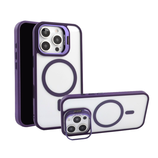 [CS-I16PM-MCCS-PU] Magsafe Clear Camera Stand Case for  iPhone 16 Pro Max - Purple