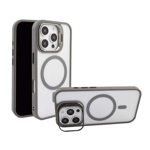 [CS-I16PM-MCCS-GY] Magsafe Clear Camera Stand Case for  iPhone 16 Pro Max - Gray