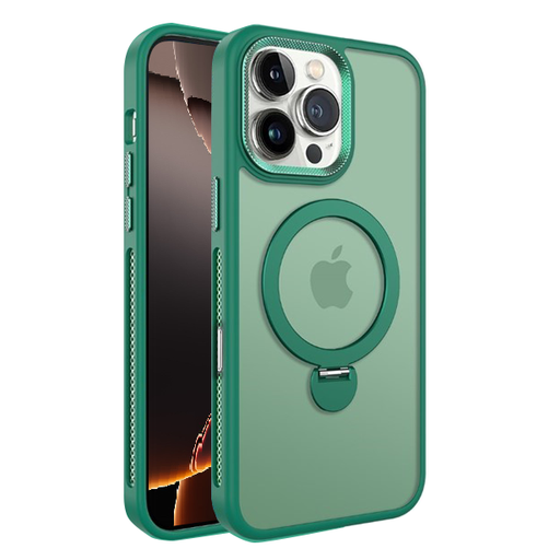 [CS-I16M-RSC-GR] Rotating Stand Case with Magsafe for iPhone 16 Plus - Green