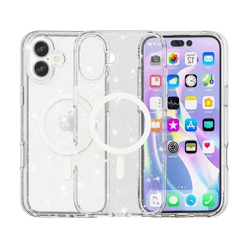 [CS-I16P-MTSC-SPCLR] Transparent Sparkle Case with Magsafe for iPhone 16 Pro - Clear