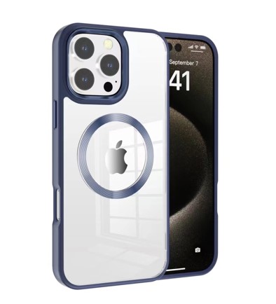 [CS-I16P-MWC-DBL ] Metal Wireless Charging Case for iPhone 16 Pro - Darkblue