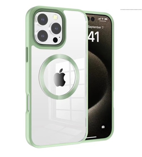 [CS-I16P-MWC-GR] Metal Wireless Charging Case for iPhone 16 Pro - Green