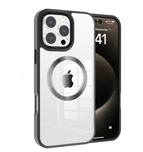 [CS-I16PM-MWC-BK] Metal Wireless Charging Case for iPhone 16 Pro Max - Black