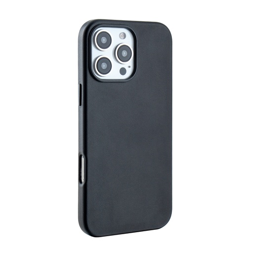 [CS-I16PM-ALC-BK] Leatherette Case with inner Magsafe for iPhone 16 Pro Max - Black