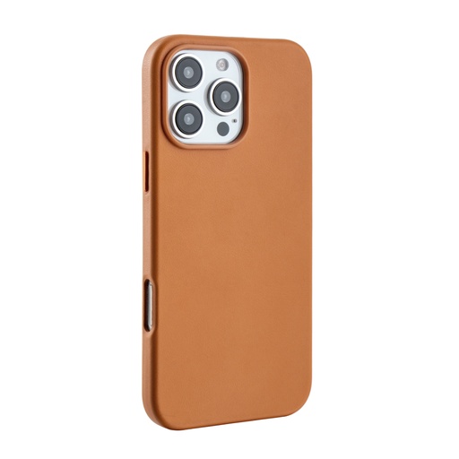 [CS-I16PM-ALC-BR] Leatherette Case with inner Magsafe for iPhone 16 Pro Max - Brown
