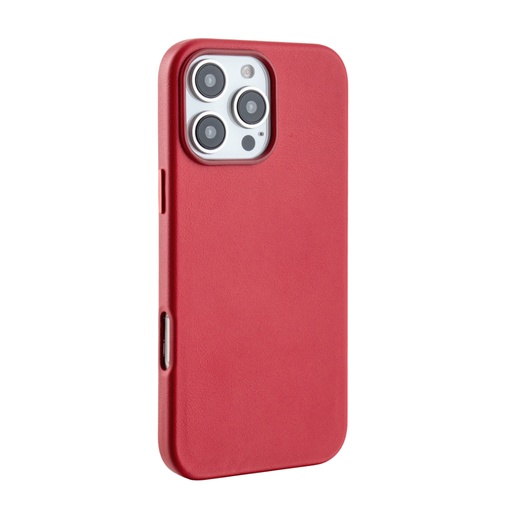 [CS-I16PM-ALC-RD] Leatherette Case with inner Magsafe for iPhone 16 Pro Max - Red