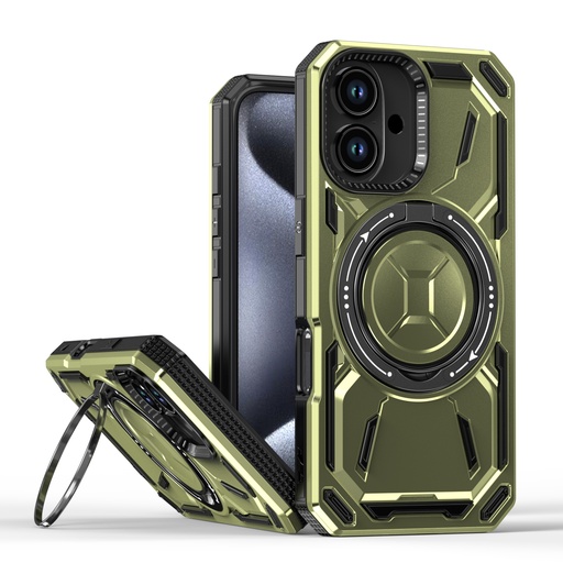 [CS-I16M-ARSC-AGR] Armor Rotate Stand Case with Magsafe for iPhone 16 Plus - Army Green