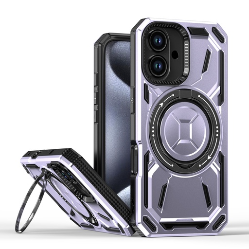 [CS-I16M-ARSC-LPU] Armor Rotate Stand Case with Magsafe for iPhone 16 Plus - Light Purple