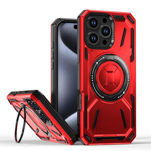 [CS-I16PM-ARSC-RD] Armor Rotate Stand Case with Magsafe for iPhone 16 Pro Max - Red