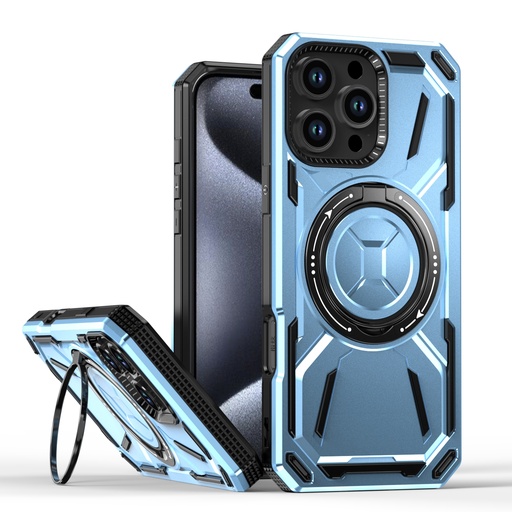 [CS-I16PM-ARSC-LBL] Armor Rotate Stand Case with Magsafe for iPhone 16 Pro Max - Light Blue