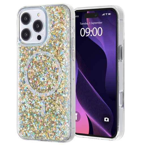 [CS-I16M-MSP-GO] Magsafe Sparkle Case for iPhone 16 Plus - Gold