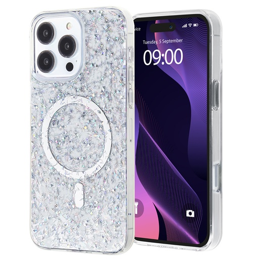 [CS-I16P-MSP-WH] Magsafe Sparkle Case for iPhone 16 Pro - White