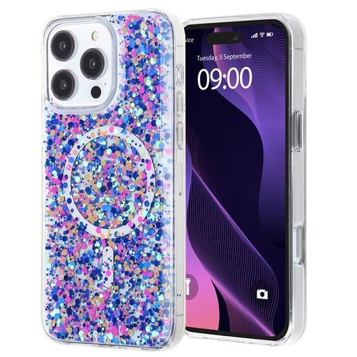 [CS-I16P-MSP-BLPN] Magsafe Sparkle Case for iPhone 16 Pro - Blue&Pink