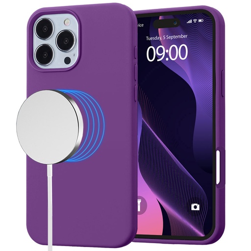 [CS-I16P-MGS-PU] MagSilicone Case for iPhone 16 Pro - Purple