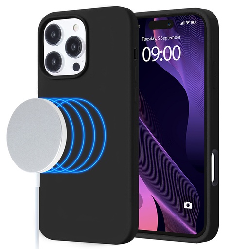[CS-I16PM-MGS-BK] MagSilicone Case for iPhone 16 Pro Max - Black