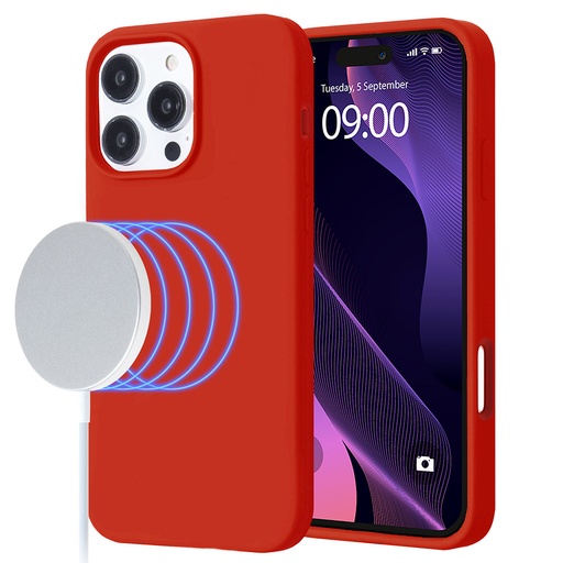 [CS-I16PM-MGS-RD] MagSilicone Case for iPhone 16 Pro Max - Red