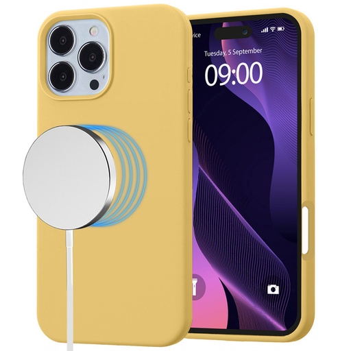 [CS-I16PM-MGS-YL] MagSilicone Case for iPhone 16 Pro Max - Yellow