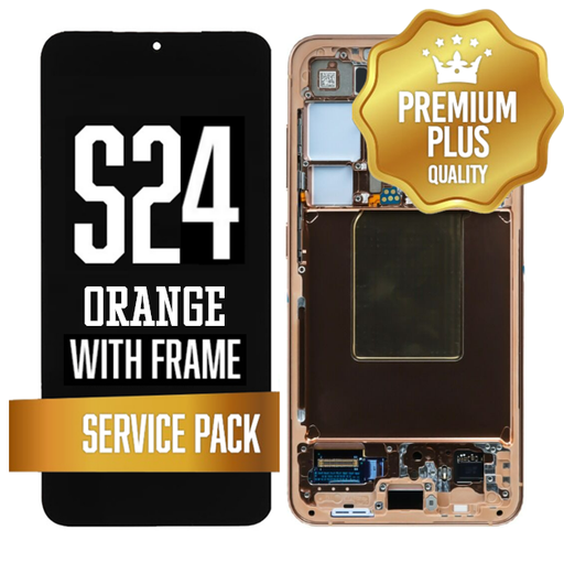 [LCD-S24-WF-SP-OR] OLED Assembly for Samsung Galaxy S24 With Frame - Orange (Service Pack)