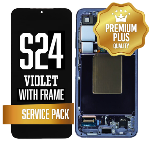 [LCD-S24-WF-SP-VI] OLED Assembly for Samsung Galaxy S24 With Frame - Violet (Service Pack)