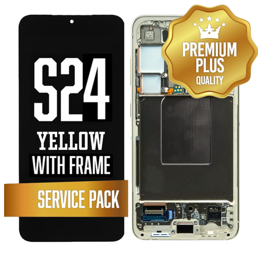 [LCD-S24-WF-SP-YL] OLED Assembly for Samsung Galaxy S24 With Frame - Yellow (Service Pack)