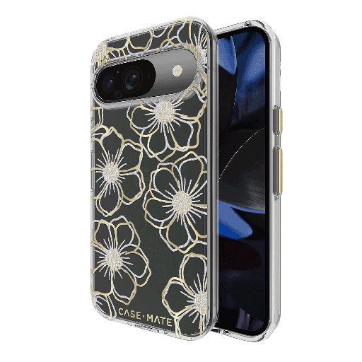 [CM054682] Case-mate - Floral Gems Case For Google Pixel 9  /  Pixel 9 Pro - Gold