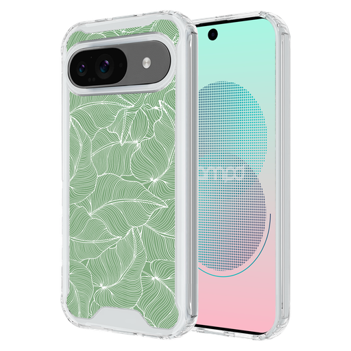 [AA-PIXEL9-HDPRINT-PALM] Ampd - Tpu  /  Acrylic Hd Print Case For Google Pixel 9  /  Pixel 9 Pro - Palm Pattern