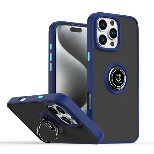 [CS-I16-MTR-NBL] Matte Ring Case for iPhone 16 - Navy Blue